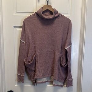 We the Free Women's Small Purple Turtleneck Sweatshirt with Pockets